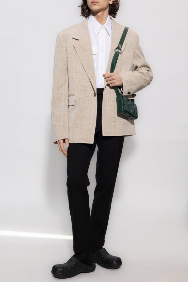 パンツ BOTTEGA VENETA WOOL FLARE TROUSERS Bottega Veneta Wool gabardine trousers - Green | 644546V0B204704